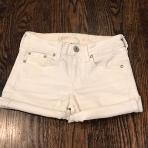 American eagle white denim shorts